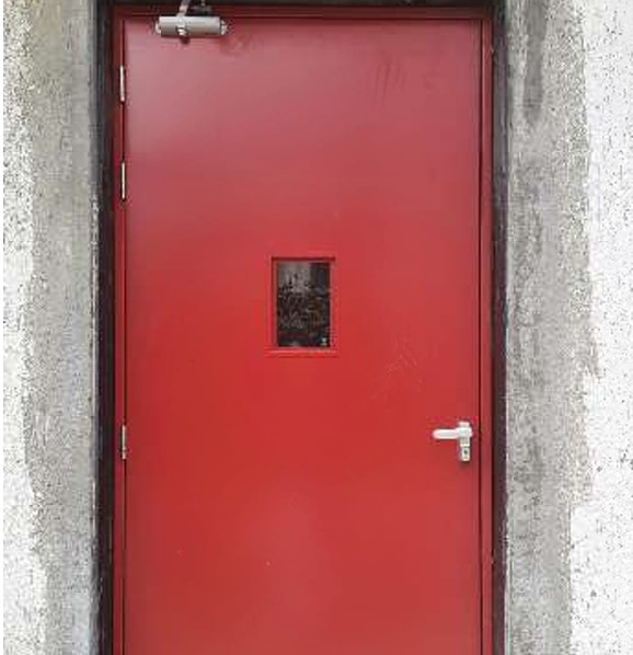 Premium Fire Rated HMPS Doors - Heavy-Duty Hollow Metal Pressed Steel Fire Resistant Doors, 60-120 Min BIS/IS 3614 Certified, Galvanized Steel Sheets with Rockwool Insulation Core, Powder Coated Finish, Panic Hardware & Vision Glass for Factories, Hospita